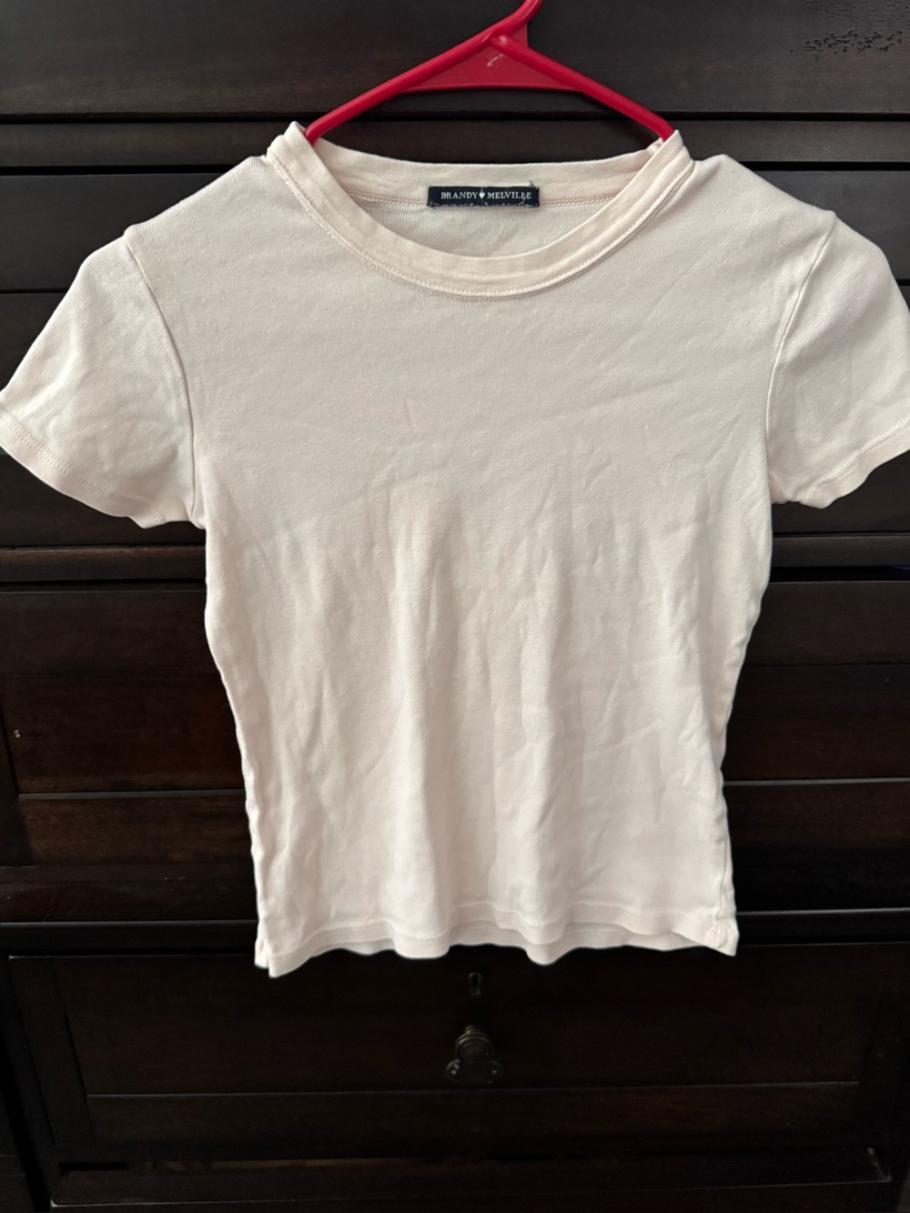 Brandy Melville Pale Cream Short Sleeve Crew Tee
